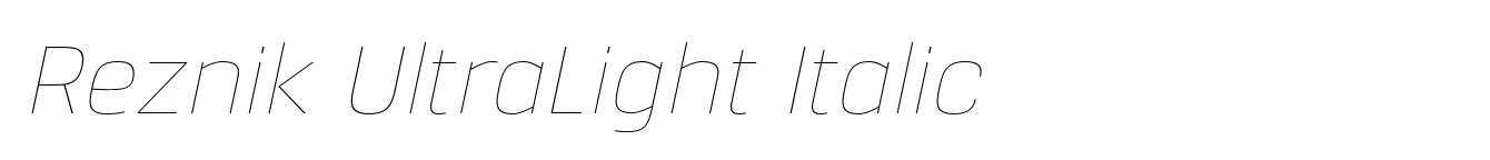Reznik UltraLight Italic